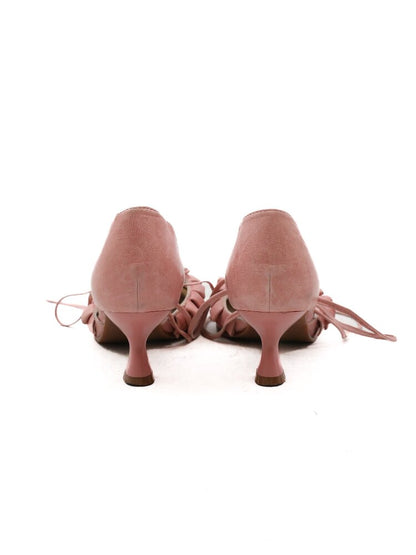 Ruffled Bow Lace Up High Heels【s0000016133】