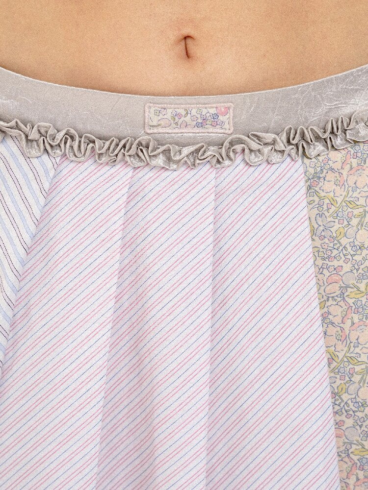 Floral Plaid Fungus Pleated Skirt【s0000016441】