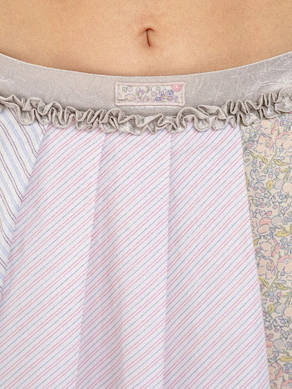 Floral Plaid Fungus Pleated Skirt【s0000016441】