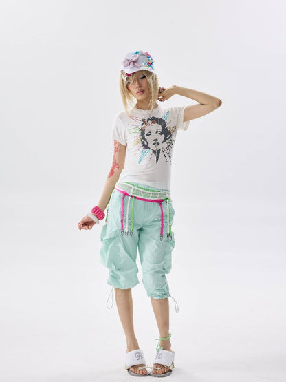 Mint Green Rhinestone Casual Pants【s0000017636】