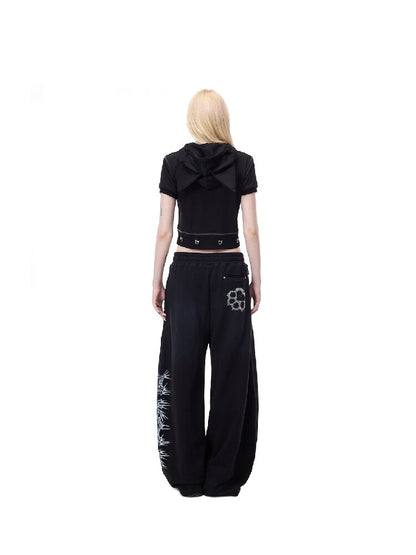 Rhinestone Camo Riveted Sweatpants【s0000017727】