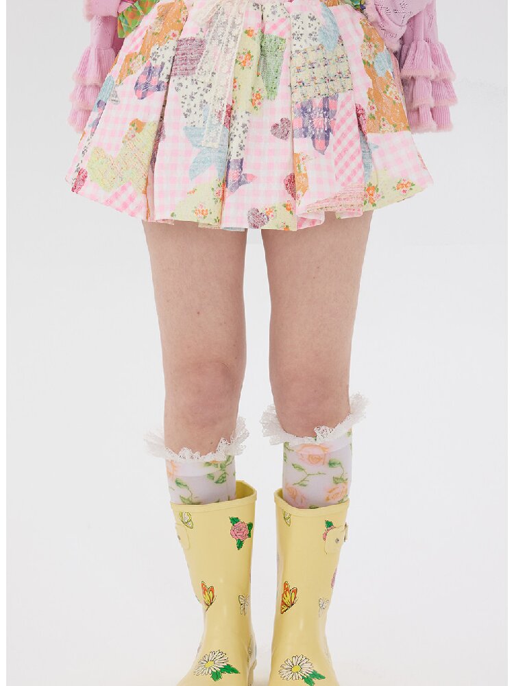 Pink Lace Print Collar Coat Suit【s0000016192】