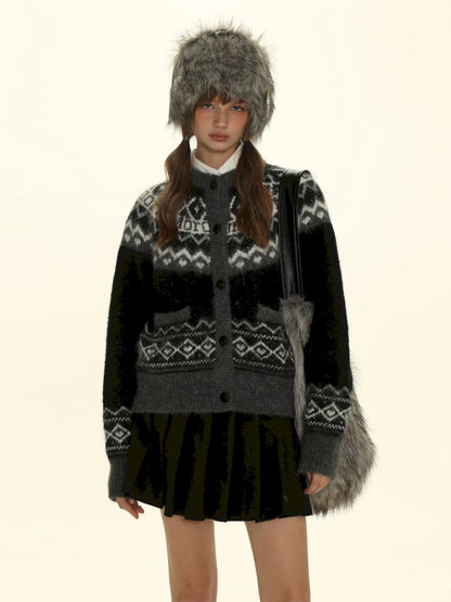 Fair Isle Striped Knit Top【s0000006024】