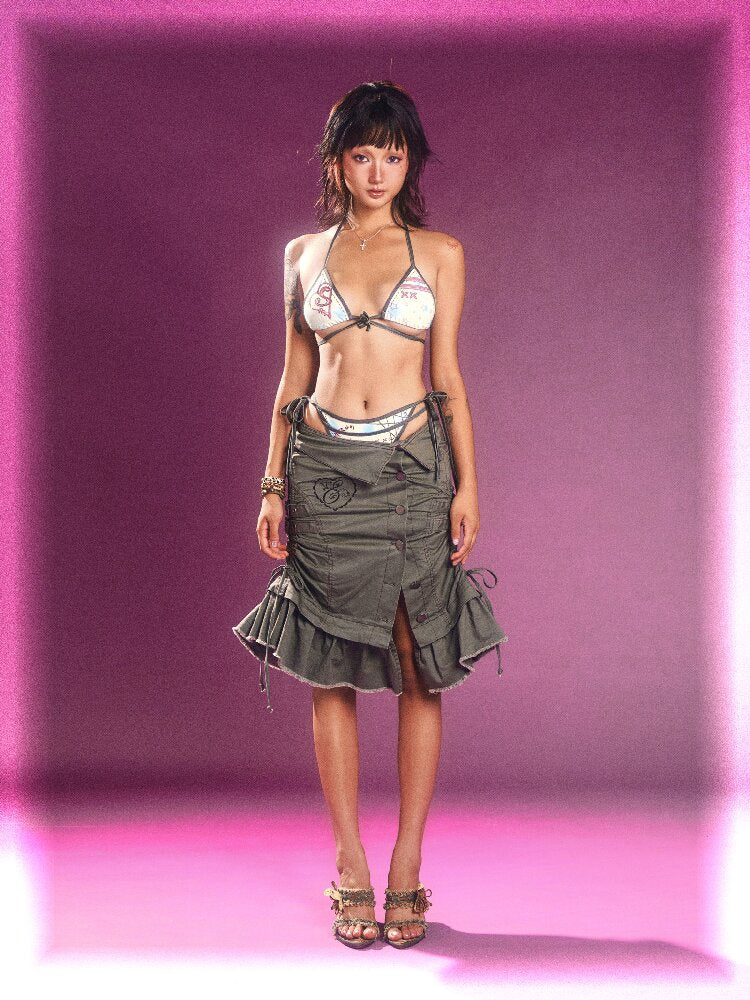 Waste Fabric Ruffle Embroidered Skirt【s0000016858】