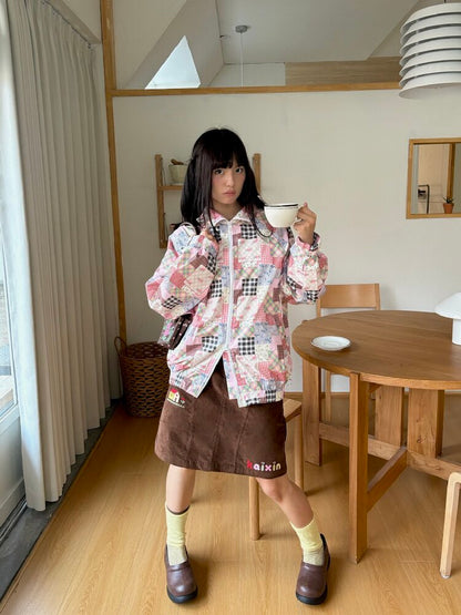 Patchwork Printed Loose Versatile Jacket【s0000019084】