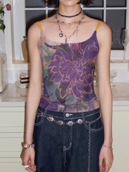 Floral Mesh Diamond Camisole【s0000016655】