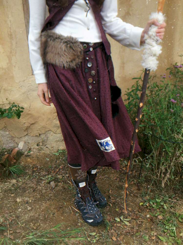 Button Vintage Polka Dot Chiffon Skirt【s0000014901】