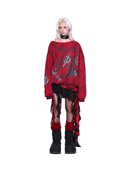 One Shoulder Y2K Sweatshirt【s0000011010】