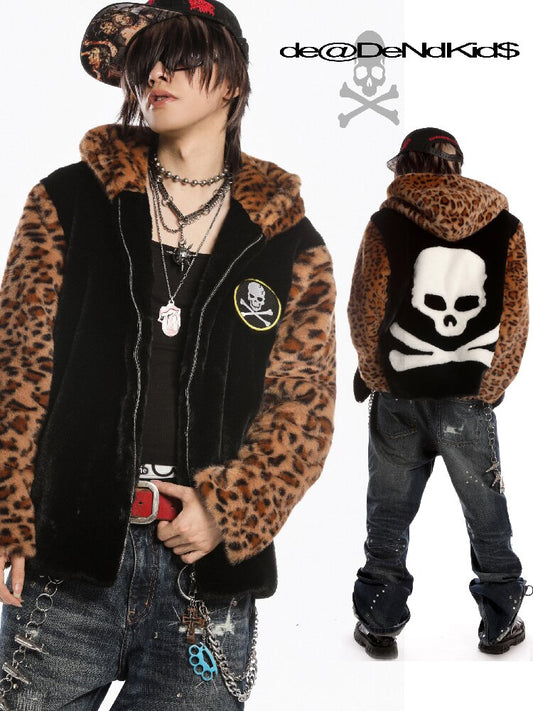 Dark Punk Leopard Skull Coat【s0000019280】