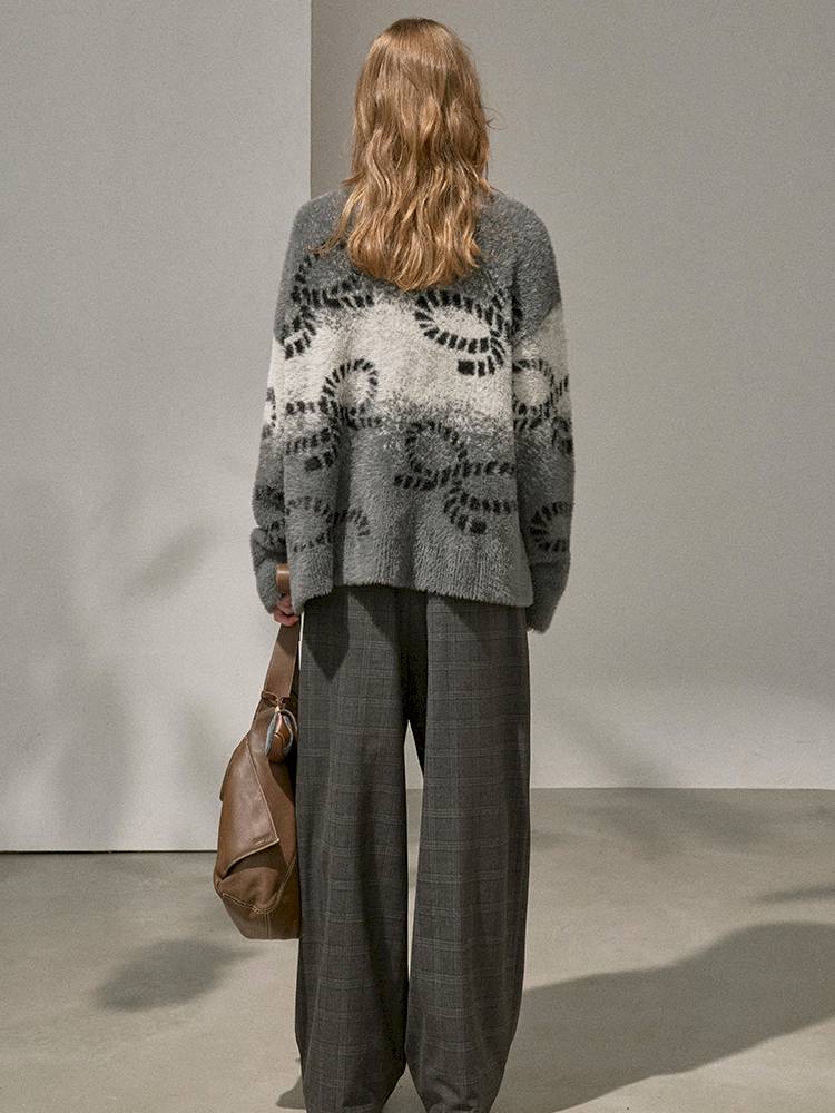 Oversized V-Neck Knit Cardigan【s0000014404】