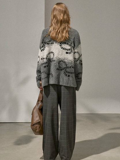 Oversized V-Neck Knit Cardigan【s0000014404】