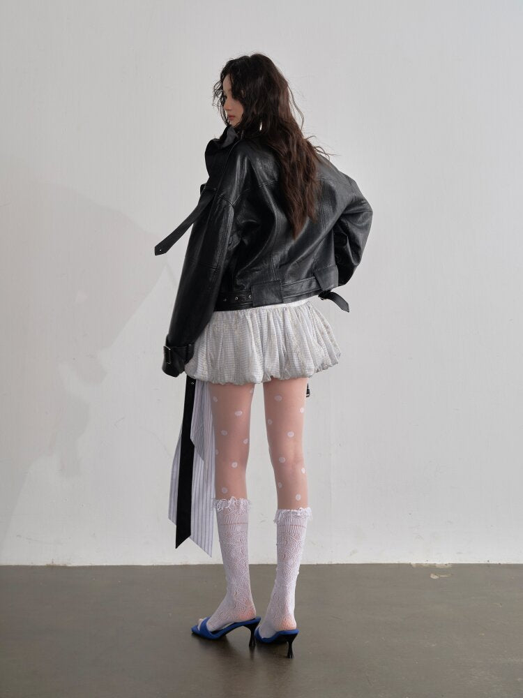 Embroidery Bow Lace Up Puffy Skirt【s0000015699】