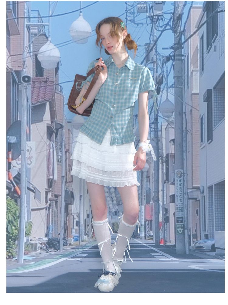 Plaid Short Sleeve Shirt【s0000012265】