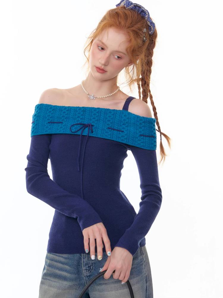 Off-Shoulder Straight-Neck Strapless Fitted Top【s0000014353】
