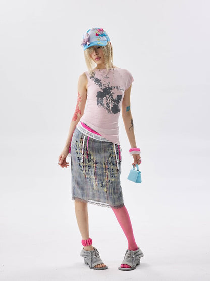 Double Waist Plaid Cutout Skirt【s0000017646】