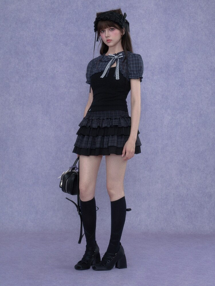 Puff Sleeve Bow Cover Up Top【s0000017274】