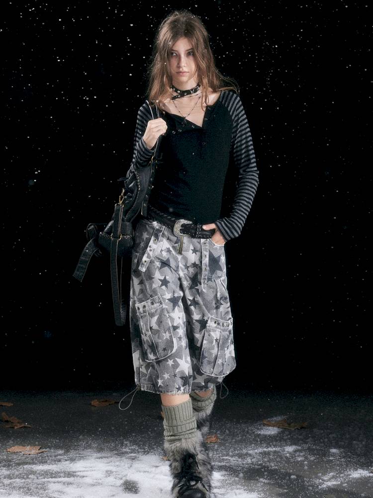 Striped Raglan Sleeve T-Shirt【s0000014430】