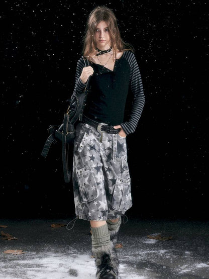 Striped Raglan Sleeve T-Shirt【s0000014430】