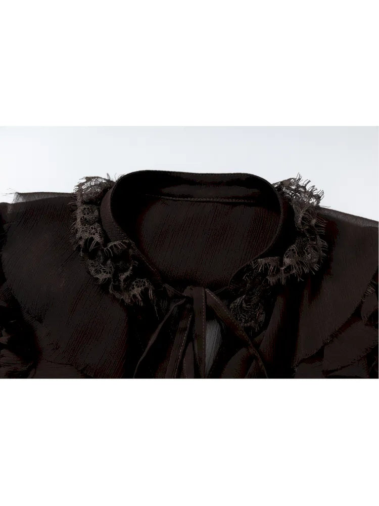 Court-Style Lace Chiffon Shirt【s0000013948】