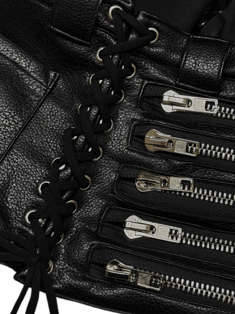 Multi Zip Strap Rivet Shorts【s0000016949】