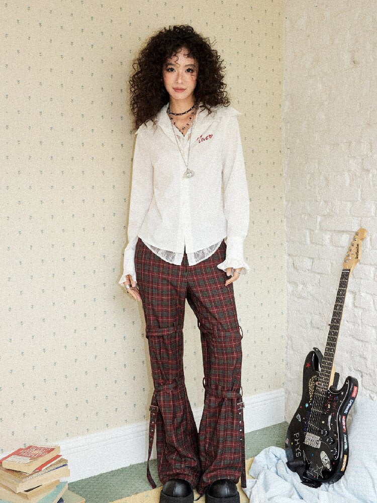 Fake Two-Piece Lace Printed Shirt【s0000017902】