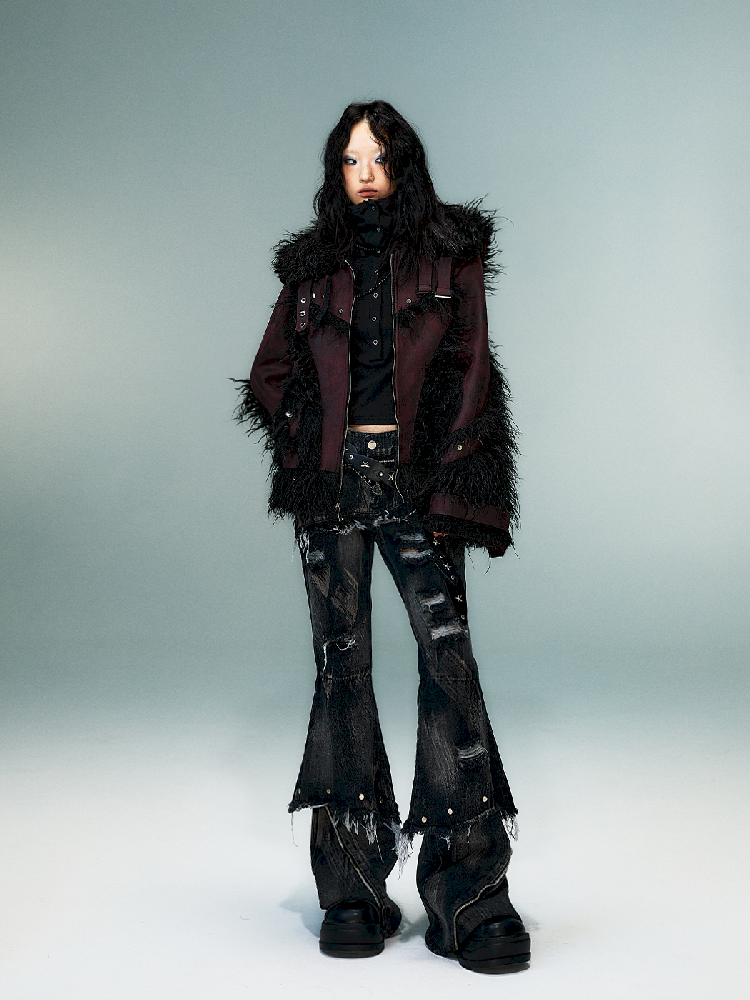 Lapel Suede Eco-Fur Warm Coat【s0000011477】