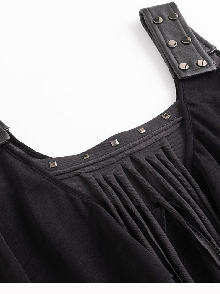 Ruffle Fringe Loose Faux Two-Piece Dress【s0000018099】