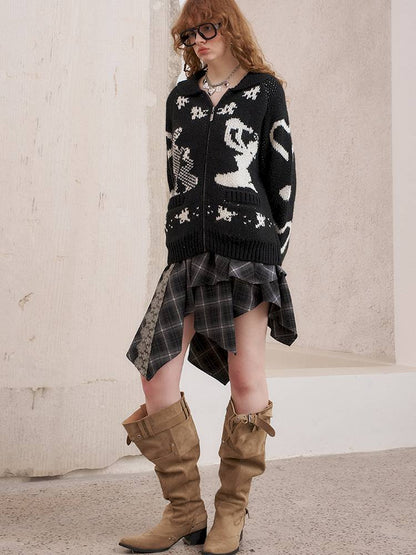 Fair Isle Autumn Knit Cardigan Jacket【s0000014388】