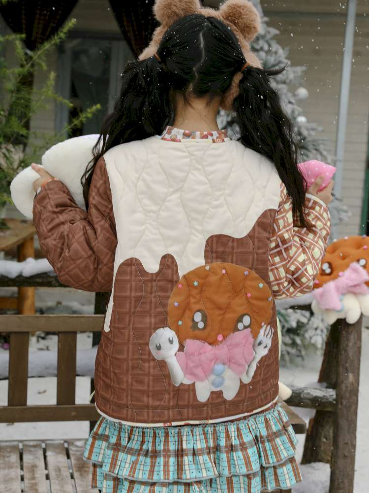 Doll Print Reversible Quilted Jacket【s0000015106】