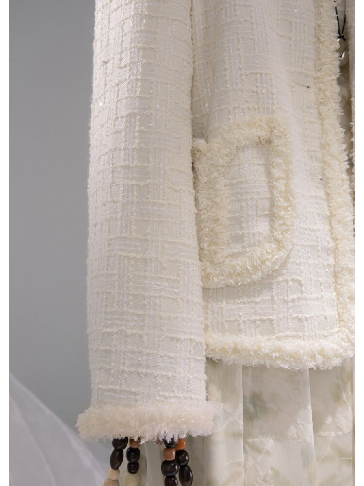 Broken Apricot White Wool Jacket【s0000015735】