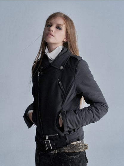 Punk Black Belted Cotton Jacket【s0000019090】