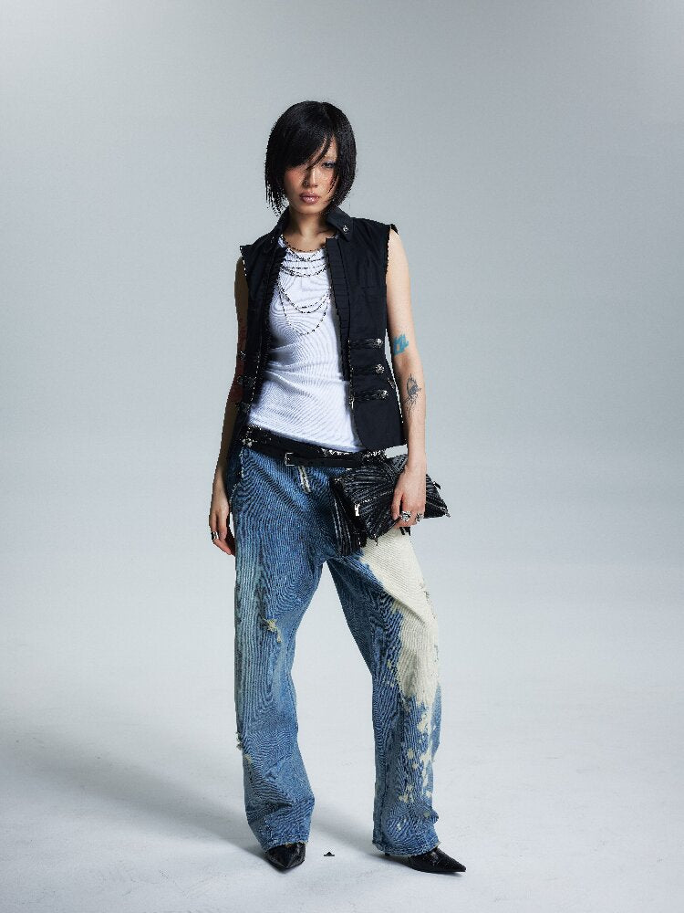 Two Color Slimming Metal Chain Vest【s0000016999】