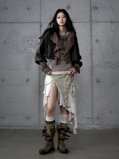 Knit Suede Short Hooded Jacket【s0000014120】