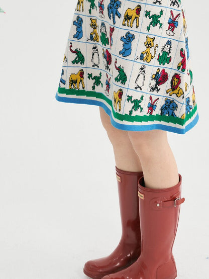 Colorful Animal Knit A-Line Skirt【s0000019254】