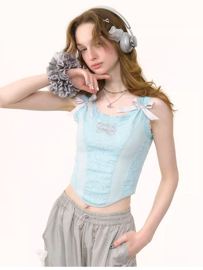 Lace Bow Tank Camisole【s0000012246】