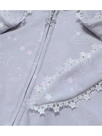 Ghost Horse Gray Rabbit Ear Hooded Sweatshirt【s0000014694】