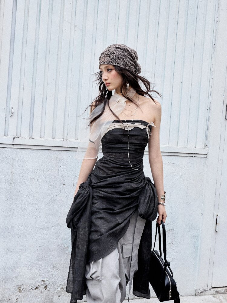 Romantic Lace-Up Bow Bandeau Top【s0000016866】