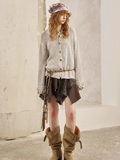 Oversized Vintage-Style Knit Cardigan【s0000014056】
