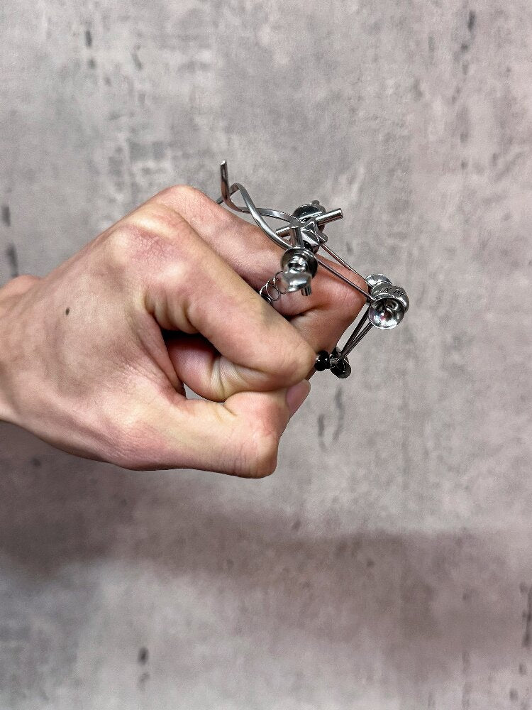 Punk Mechanical Joint Adjustable Ring【s0000018881】