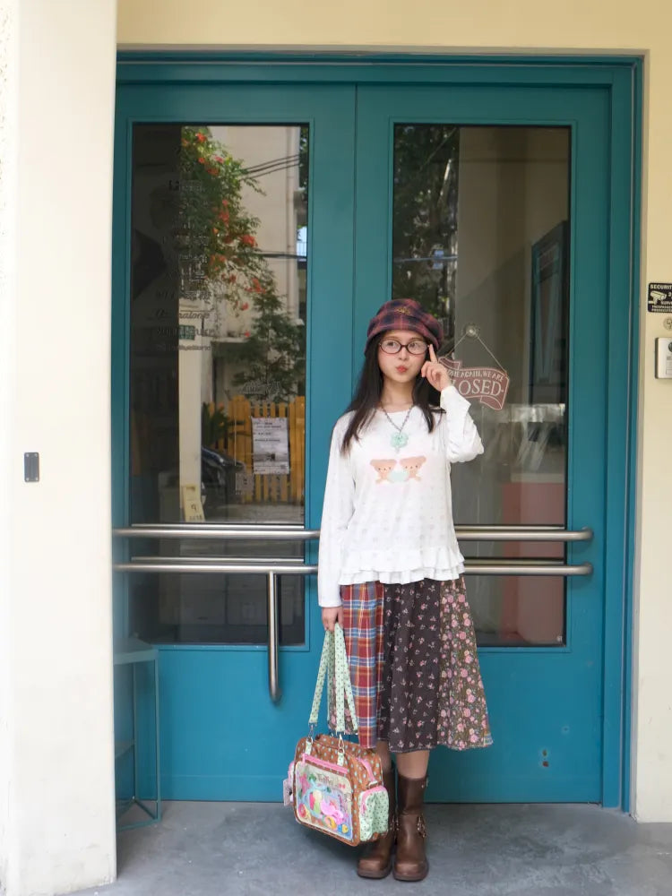 Bear Heart Lace Long-Sleeve T-Shirt【s0000014170】