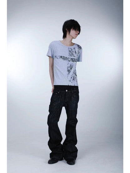 Bamboo Strip Brushed Wax Jeans【s0000016669】