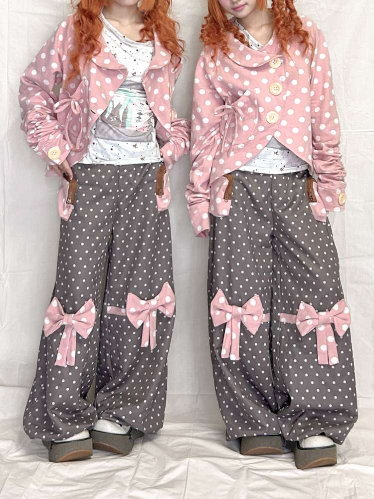 Wooden Button Polka Dot Jacket【s0000015201】
