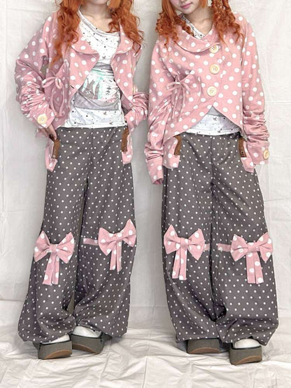 Wooden Button Polka Dot Jacket【s0000015201】
