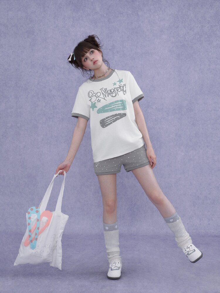 Print Crew Neck Short Sleeve T-Shirt【s0000016646】