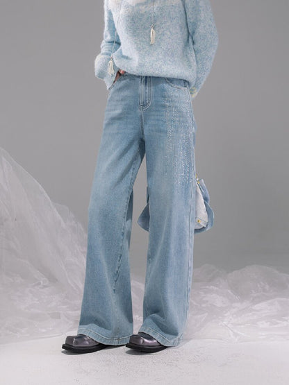Light Sky Blue Diamond Wash Jeans【s0000015737】