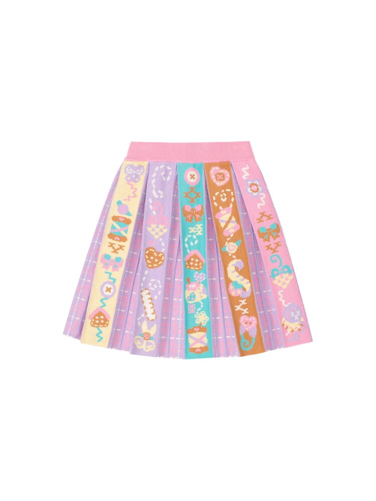 Pink Purple Plaid Pleated Skirt【s0000015584】