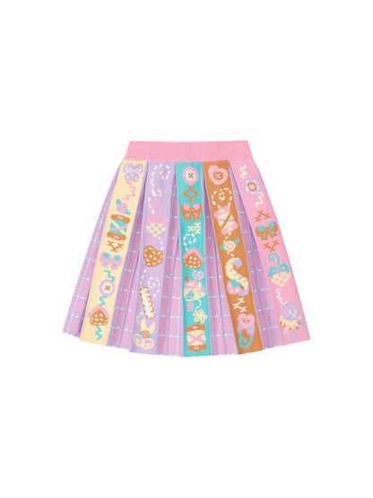 Pink Purple Plaid Pleated Skirt【s0000015584】