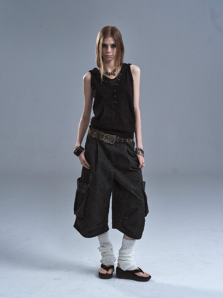 Fake Two Piece Hooded Panel Vest【s0000016903】