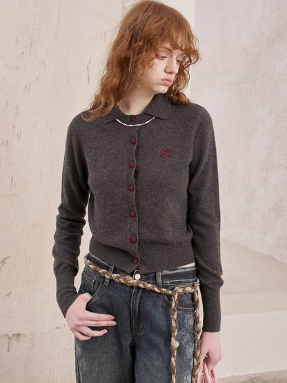 Long-Sleeved Slim-Fit Knit Cardigan【s0000014055】