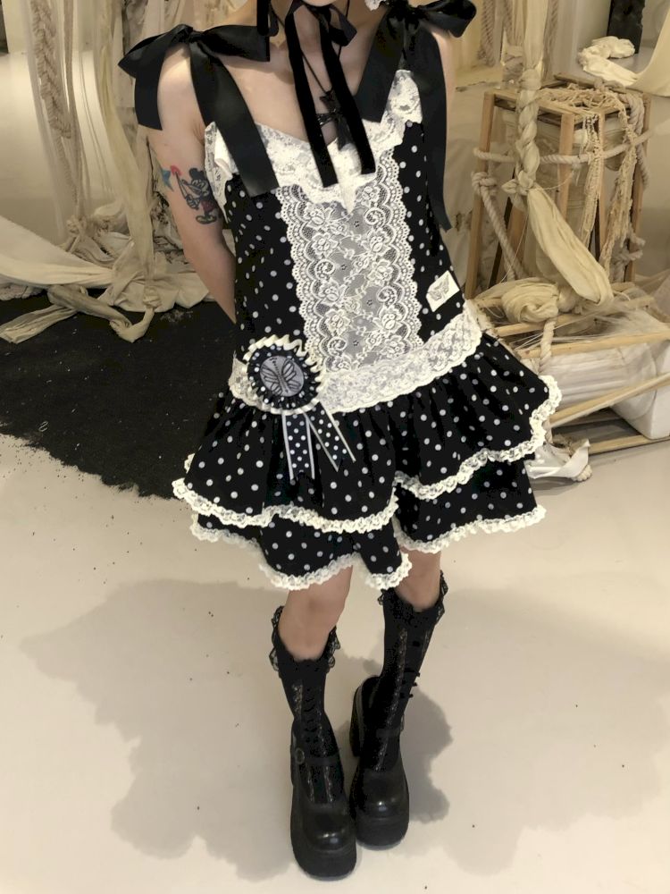 Lace Low Waist Halter Doll Dress【s0000013524】